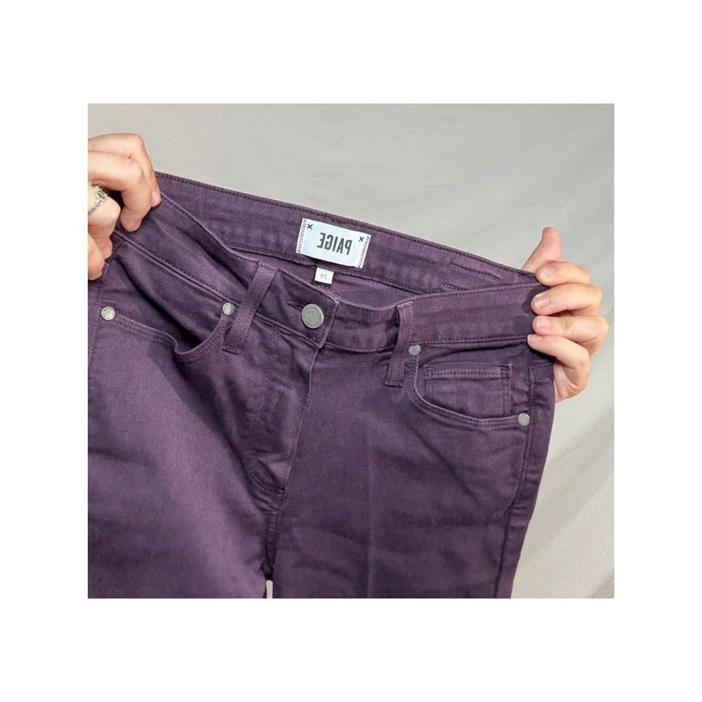 PAIGE Hoxton Ankle Jeans Womens 25 Plum Skinny Stretch Pants